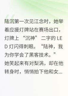 《病娇追夫火葬场：他却不再原谅》小说章节目录免费阅读 陆沉江念小说阅读