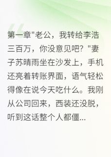 《老婆给初恋转走三百万后悔了》小说章节列表在线阅读 苏晴雨李浩明轩小说阅读